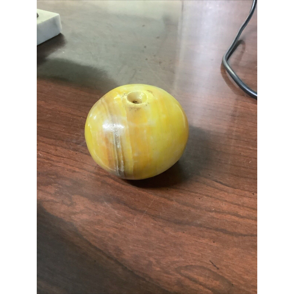 Polished Alabaster Stone Tangerine Faux Fruit Tropical Citrus Decorative